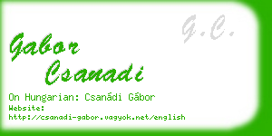 gabor csanadi business card