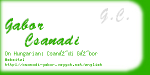 gabor csanadi business card